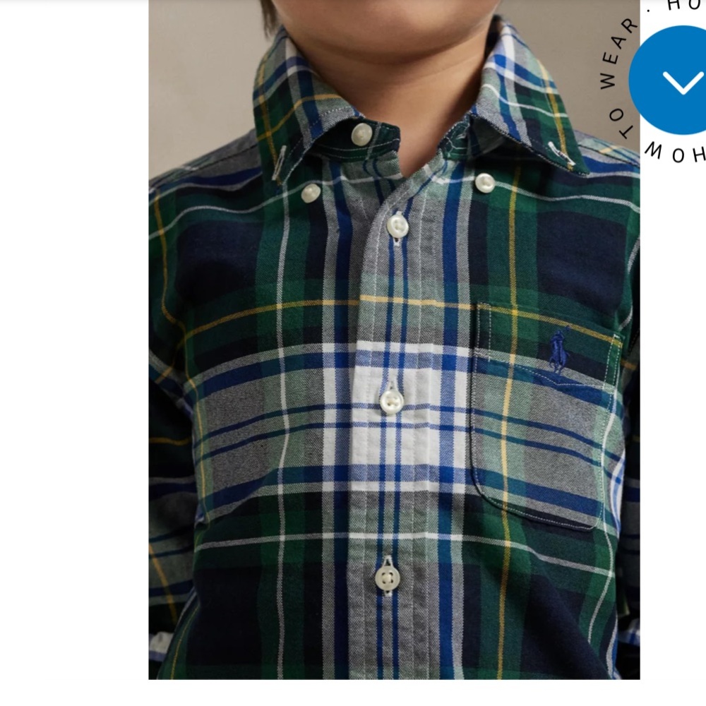 Ralph Lauren Kids Plaid Shirt - Navy, Green, and Yellow